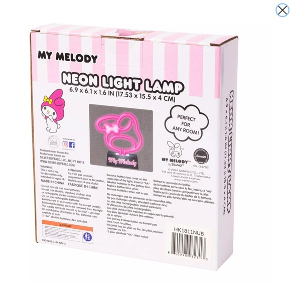 Hello Kitty & My Melody LED Neon Pink Light Lamp Made By Sanrio. New In Box. - Picture 4 of 12